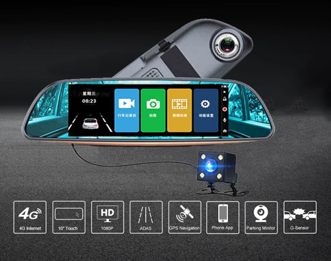 行車記錄器雙鏡頭高清夜視全景/智能攝像行車記錄儀,停車24小時全天監控,待機720天,隨時查看